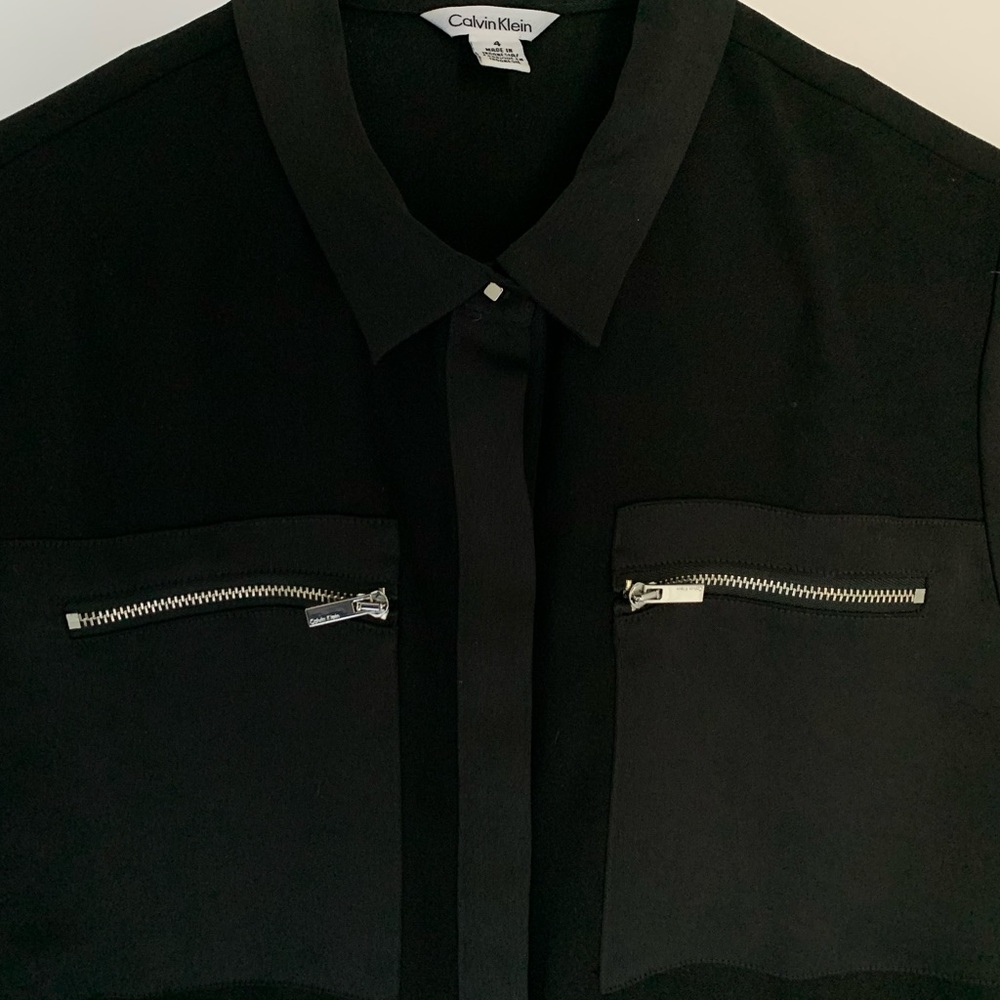 Like new ! Calvin Klein black mini shirt dress - Picture 4 of 14